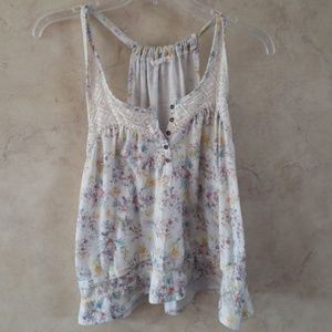 Floral lace tank